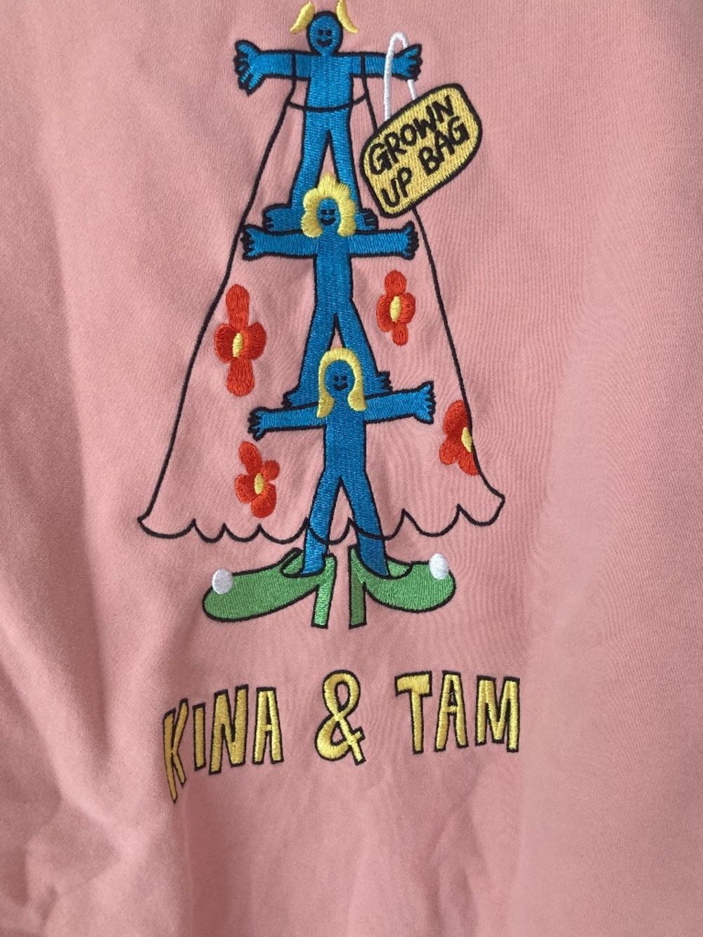 Kina & Tam Grown Up Lounge Top Embroidered Small Quirky Organic Cotton — image 3 of 8